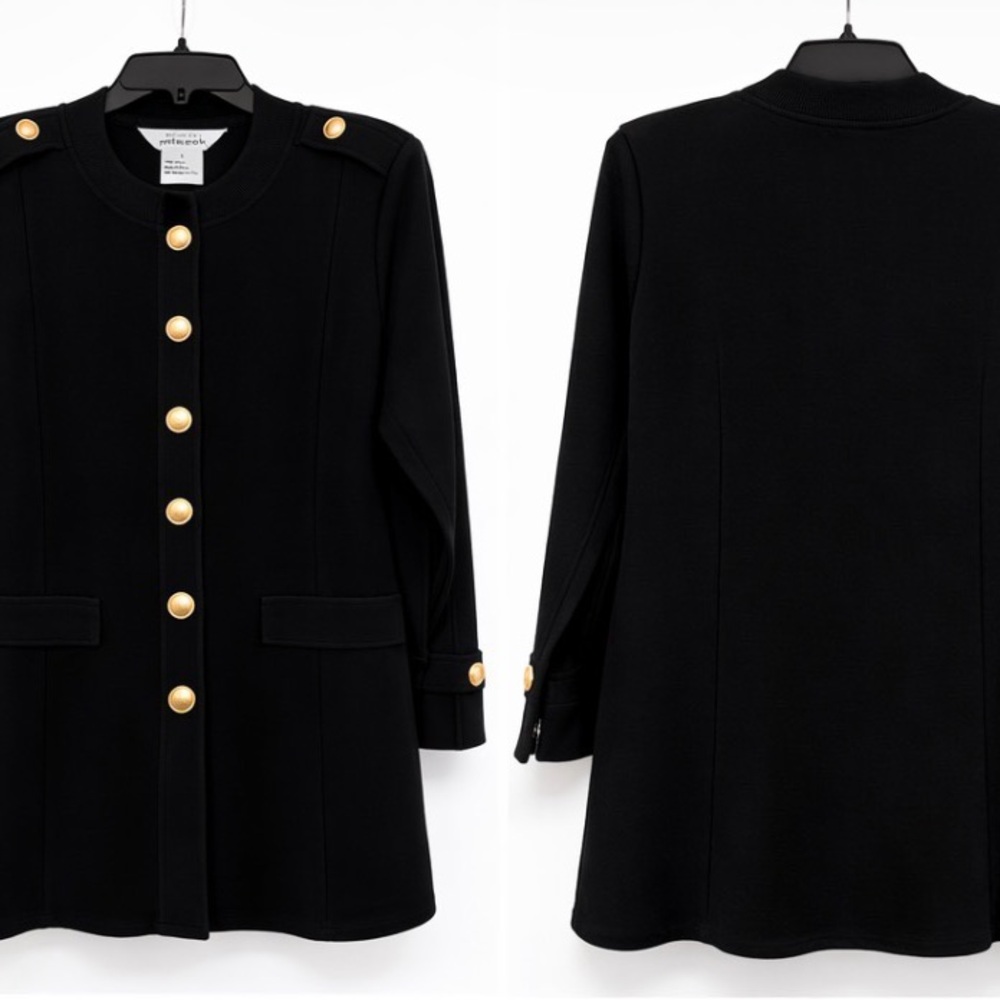 Misook Black Blazer with Gold Buttons